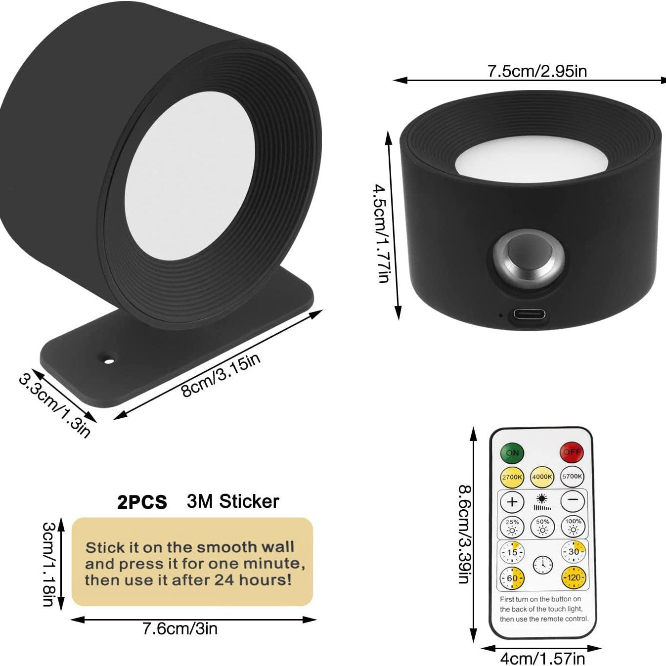 Rechargeable Touch Magnetic Wall Lamp
